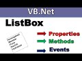 Vb.net List Box control Properties,Methods and events