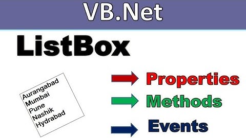 Vb.net List Box control Properties,Methods and events
