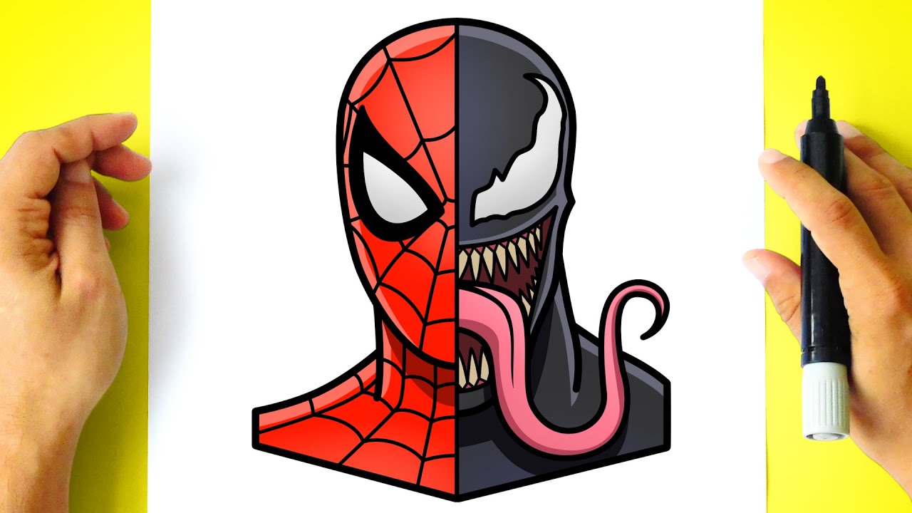 Spiderman vs Venom drawing OC  9GAG