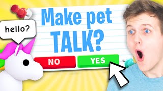 Can We Get These ROBLOX TIK TOK HACKS To ACTUALLY WORK!? (TALKING PETS IN ADOPT ME?!)