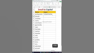 Excel Trick: Convert Small to CAPITAL Letters Instantly 🔠💡 #Shorts