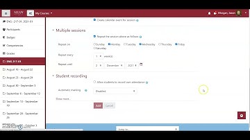 Setting up attendance Moodle Fall 2021