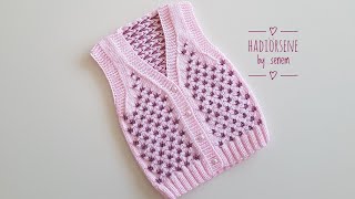 Çok kolay üç parça örgü bebek yeleği yapımı,bebek yelek modelleri #örgümodelleri #knitting #örgü