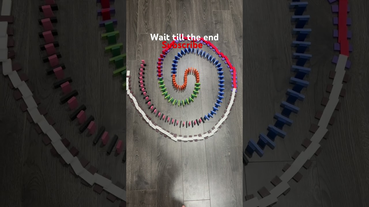 Domino effect | spiral￼ don’t click the sound 💀#colourful #satisfying #dominos