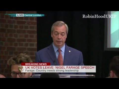Nigel Farage resignation speech
