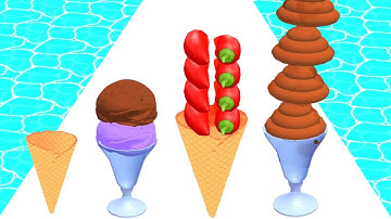 Stacky Ice Cream Runner - Satisfying Gameplay Walkthrough Android iOS 🍨🏃‍♀️ 