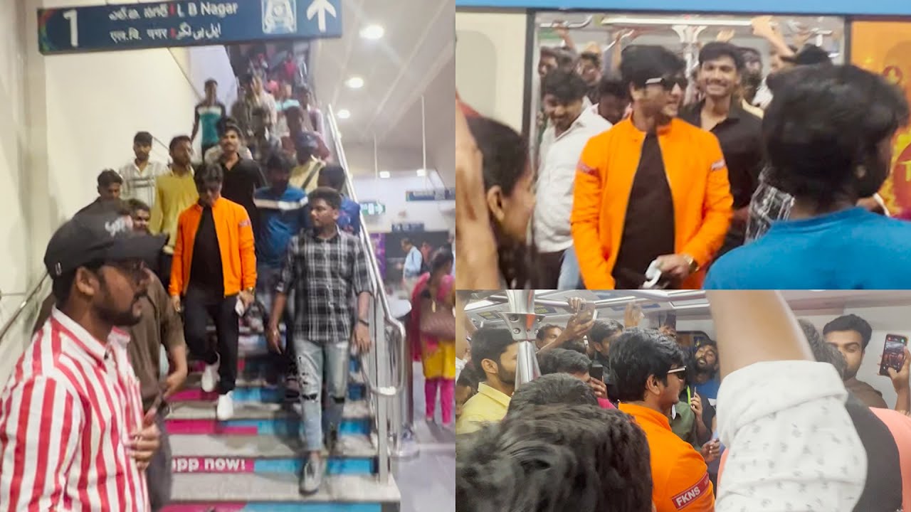 Hero Nikhil Travelled in HYD Metro for 18pages Movie Trailer Launch Event