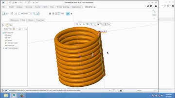 PTC Creo Sweep,Revolve,helical sweep,helical cut,Creo Parametric tutorial