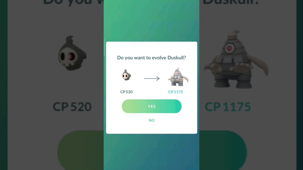 Evolve Duskull pokemon in pokemon go 