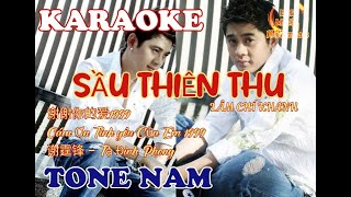 KARAOKE | SẦU THIÊN THU - LÂM CHÍ KHANH | TONE NAM | NHẠC HOA LỜI VIỆT | 谢谢你的爱1999 – BEAT GỐC CHUẨN