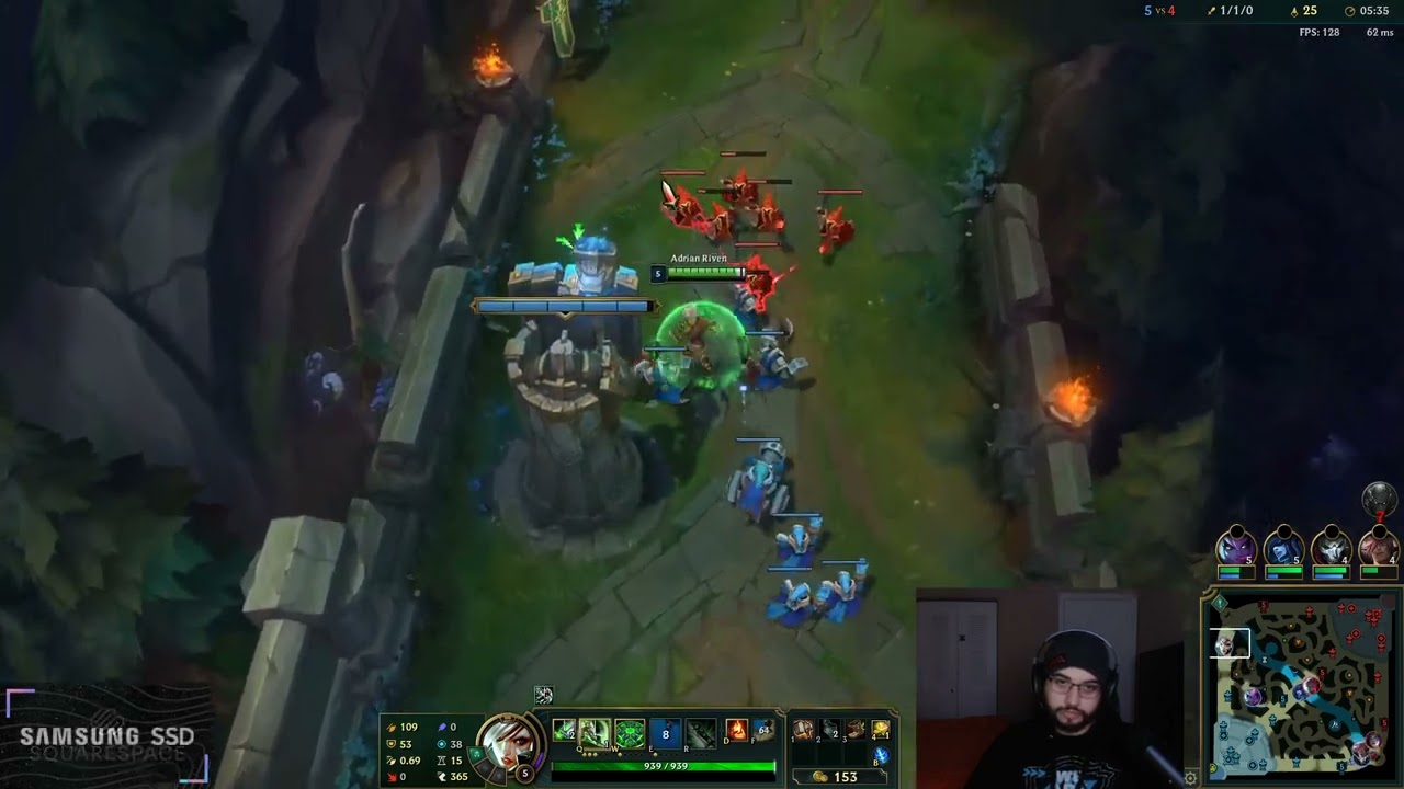 Adrian Riven  - Riven vs Taric - Riven Gameplay