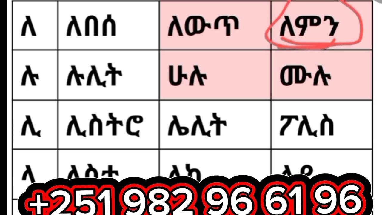 አማርኛ በለ ቤተሠብ ቃላትን ምስረታ ለጀማሪዎች