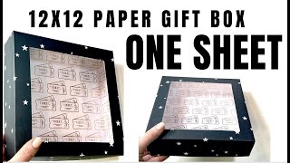 DIY- 12x12 PAPER GIFT BOX- so easy + Never buy a gift box again!!!!!