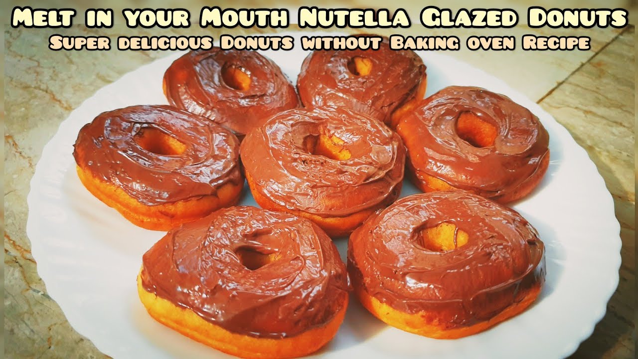 Melt in your Mouth Nutella Glazed Donuts Recipe How to make Yeast Donuts without a Baking Oven
