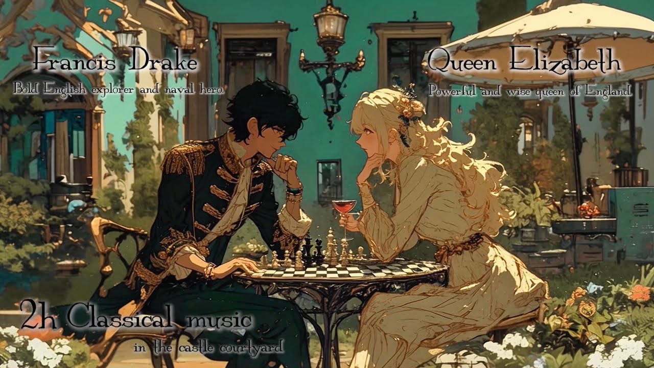 【2h異世界クラシック音楽-Classical music】「エリザベスと中庭のチェスwithドレイク」-城の中庭で優雅な時間を過ごす1時間