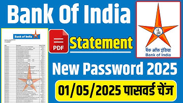 Bank Of India Statement Password | Bank Of India Statement Pdf Password New Update | Bank of India