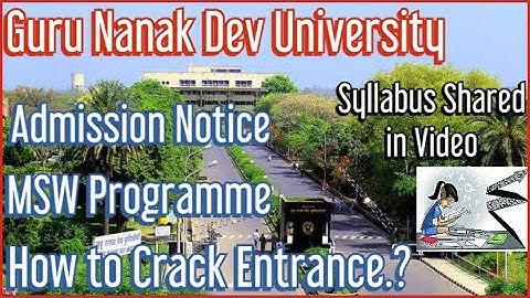 admission notice 21# gndu# MSW program# how to crack the entrance? Syllabus shared in video#