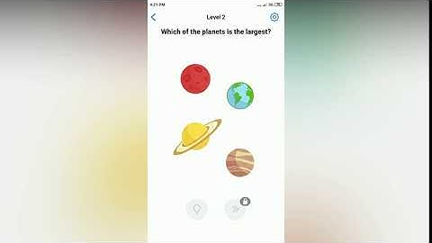 Easy Game - Which of the planets is the largest - Level 2 solution