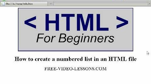 How to create a numbered list in an HTML page