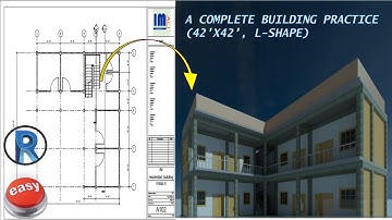 Complete building modeling Practice in Revit || 2 storey L -shape building || #imali