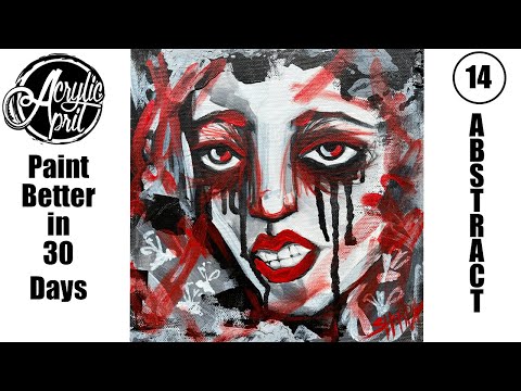 Acrylic April Day 14 | How to Paint an Abstract Acrylic Face for Beginners Figurative Abstraction