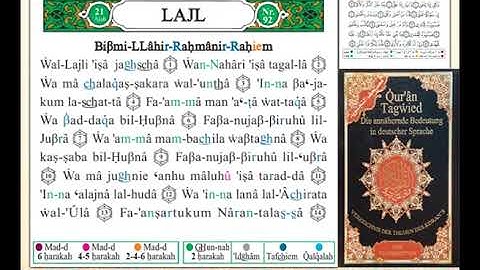 ختمة من مصحف التجويد باللغة الألمانية الصفحة رقم 595
