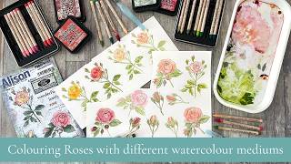 Tips and tricks for painting roses with different watercolour mediums