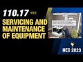 Servicing and Maintenance of Equipment [110.17], 2023 NEC, (06min:53sec)