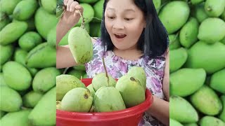 Green Mango Mukbang With Salt Bagoong Very Crunchy