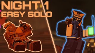 SOLO NIGHT 1 EASY MODE TRIUMPH | TOWER DEFENSE SIMULATOR | ROBLOX