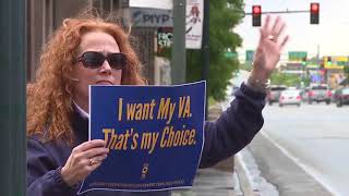 VA Union group AFGE attempts to raise awareness in downtown Boise