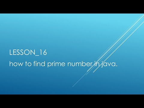 Prime Numbers Program in Java - YouTube