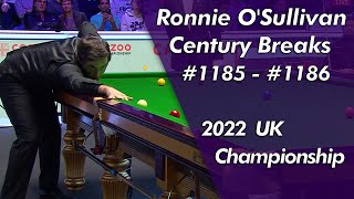 Ronnie O&#39;Sullivan Century Breaks 1185 - 1186 Highlightsᴴᴰ | 2022 UK Championship Round 1