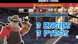 Team Fortress 2 MvM | 3 Pyros and 3 Engineers complete Hamlet Hostility
