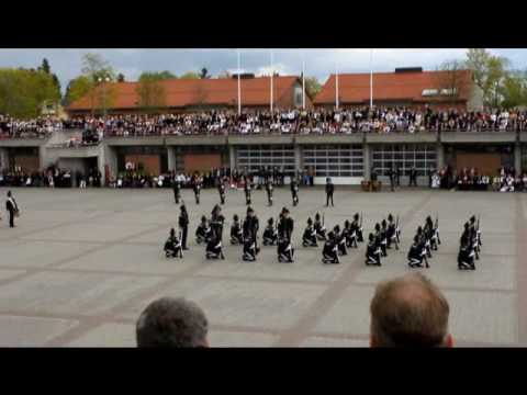 His Majesty the King's Guard drill team on the drill field performing for the people of Oslo on the Norwegian constitution day on May 17 2010.