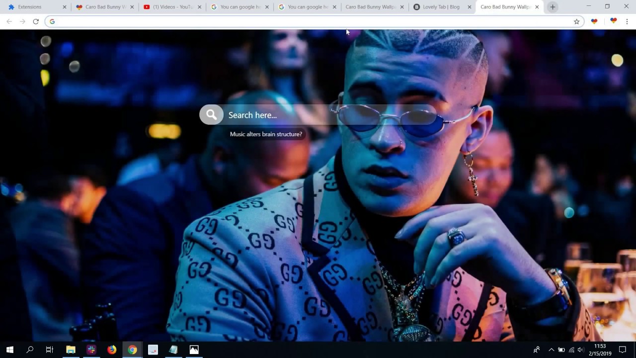 Try This Cool Bad Bunny Wallpaper Hd Theme For Chrome Youtube