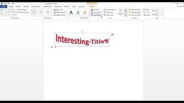 Word Art in Word 2013