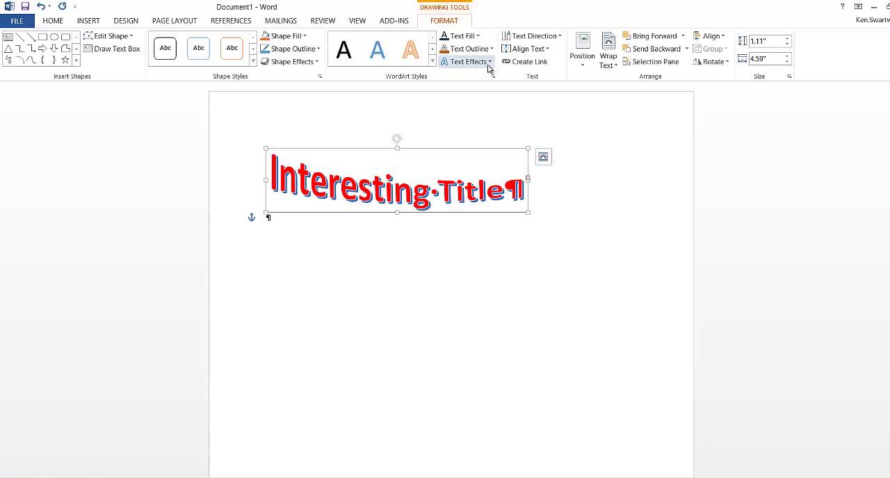 Word Art In Word 2013 - Youtube