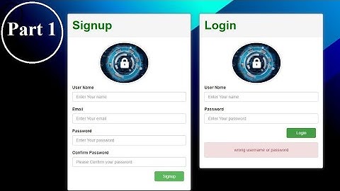 signup and login form through php and mysql  in urdu/hindi part 1