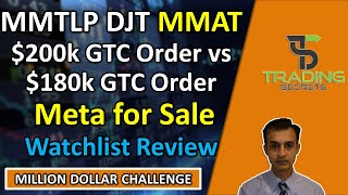 MMAT 8K Suggests Company is for sale. MMTLP GTC order at $200k vs DJT   GTC $180k. Watchlist Review