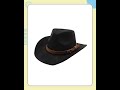 Felt Cowgirl Hat With Belt And Wide Soft Brim — Black | KIMLUD