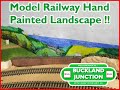 Buckland Junction Model Railway 260. Model Railway landscape background hand painted in watercolours