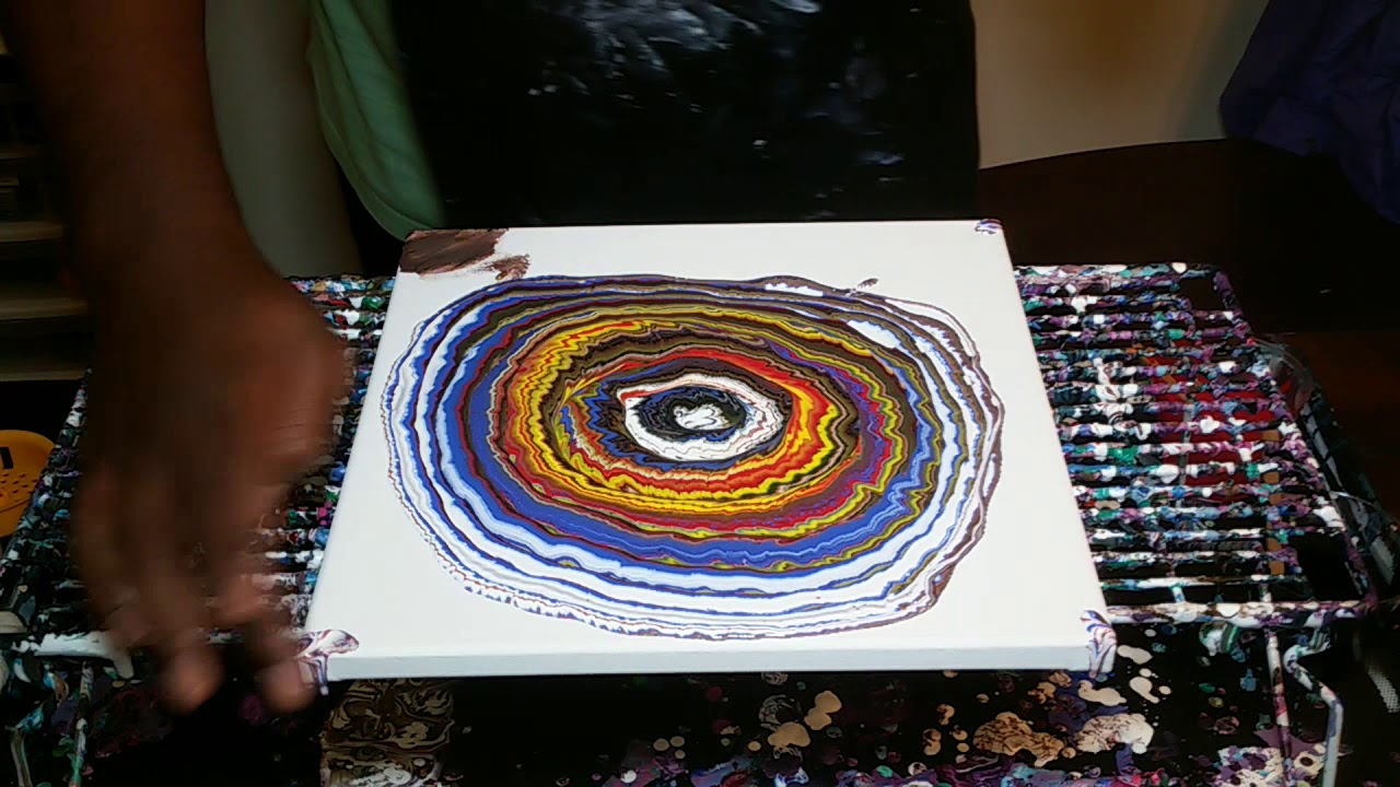 Acrylic Fluid Painting Hurricane Dirty Cup Pour PowerBird - YouTube
