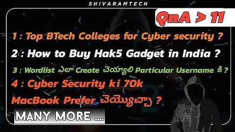 Cyber Security & Ethical Hacking QnA Episode - 11 || Shiva Ram Tech ||