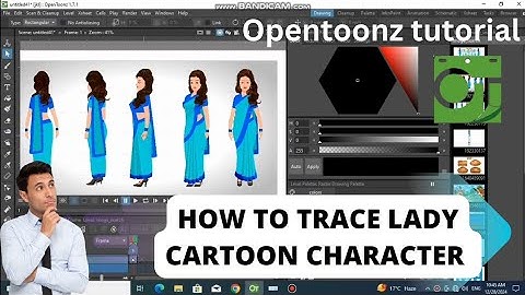 how to trace lady cartoon character, opentoonz animation tutorial