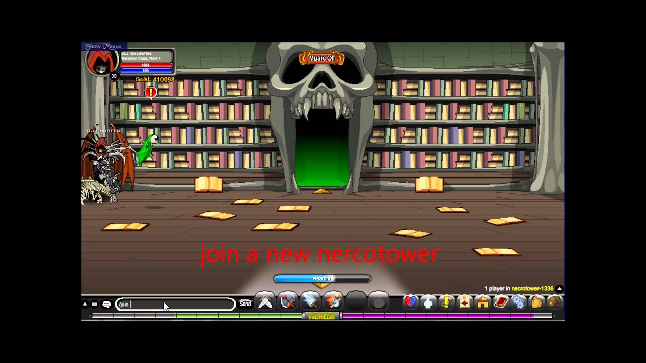aqworlds compelet reading bocks in necrotower (DoomWood)