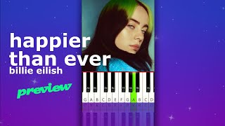 Video thumbnail of "Billie Eilish - Happier Than Ever (snippet) | Piano Tutorial #shorts"