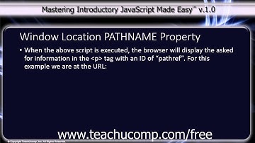 JavaScript Training Tutorial Window Location PATHNAME Property