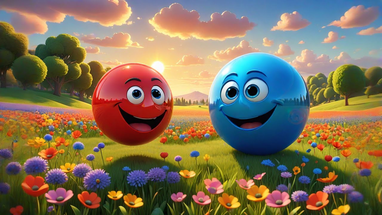 Three Bouncing Balls Know Up and Down | Opposite Words Song for Kids | Fun Movement Rhyme