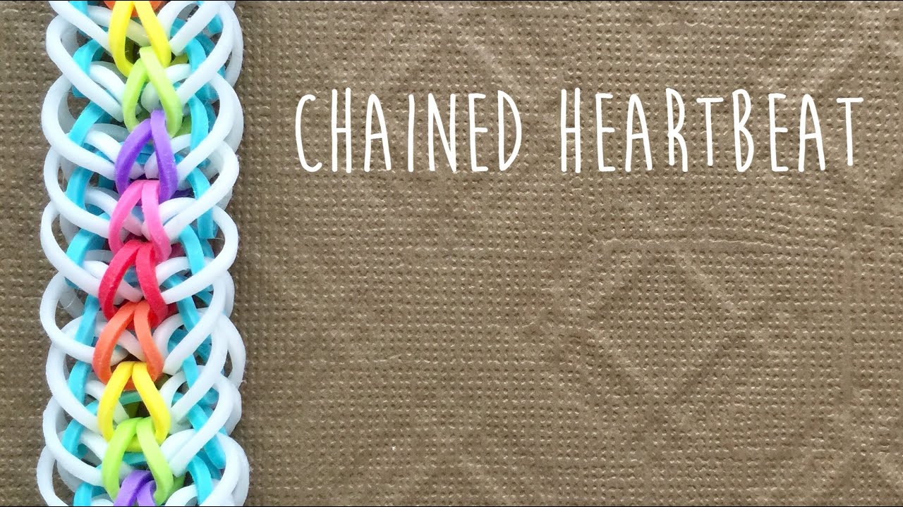 rainbow loom bands chained heart beat tutorial - YouTube